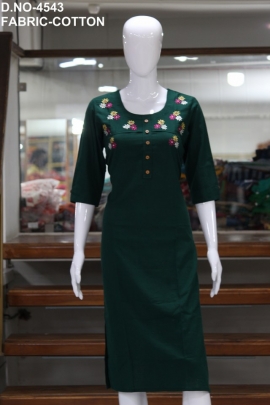 new cotton kurti with embroidery work