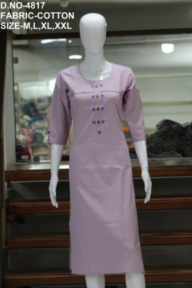 letest casual cotton embroidery work kurti