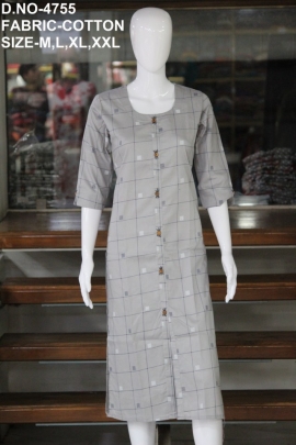 letest casual cotton gray color kurti