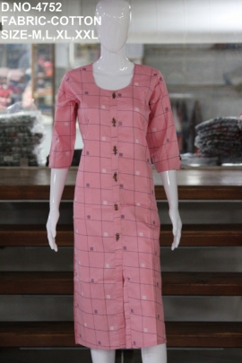 letest casual cotton light pink color kurti