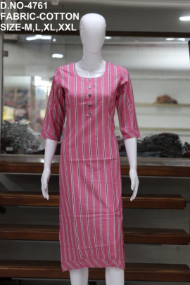 letest casual cotton lining pink kurti