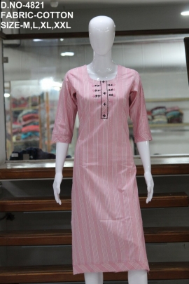 letest casual cotton lining work pink kurti