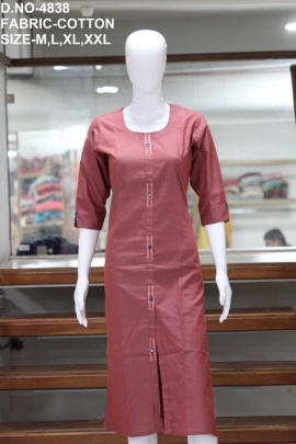 letest casual cotton plain with work kurti