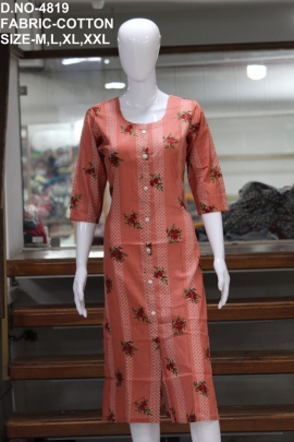 letest casual cotton printed work kurti