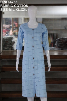 letest casual cotton sky blue color kurti