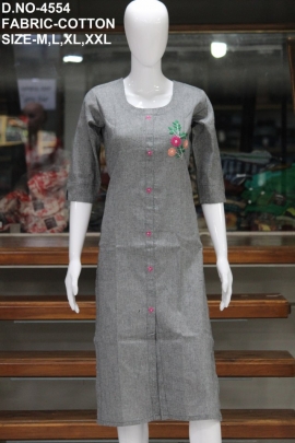 letest casual cotton work kurti