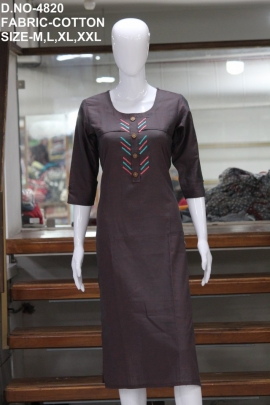 letest casual cotton work kurti