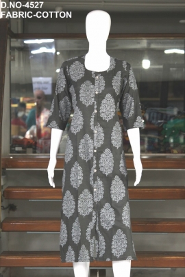 letest casual denim printed kurti