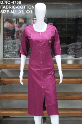 letest cotton hand work kurti