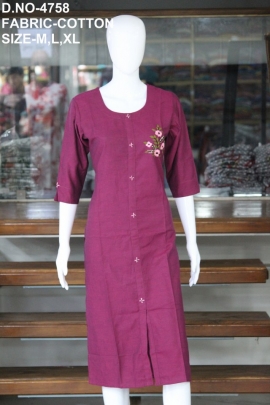 letest cotton hand work kurti