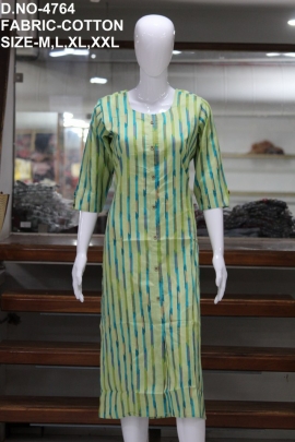 letest cotton ikkat print kurti