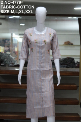 letest cotton lining light peach color kurti