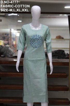 letest cotton lining work kurti