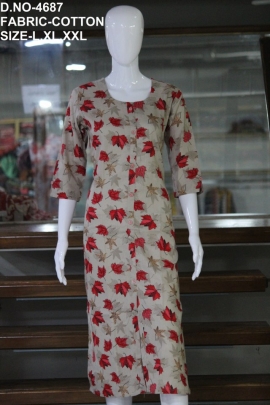 letest cotton printed kurti