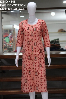 letest cotton printed low range kurti