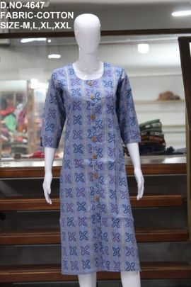 letest cotton printed low range kurti