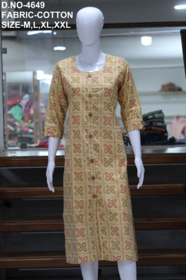 letest cotton printed low range kurti