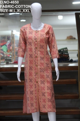 letest cotton printed low range kurti