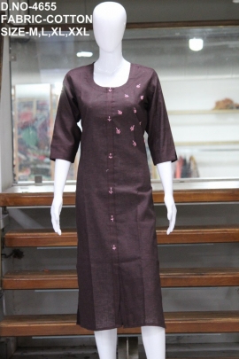 letest cotton work kurti