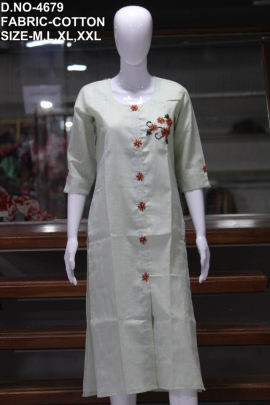 letest cotton work kurti