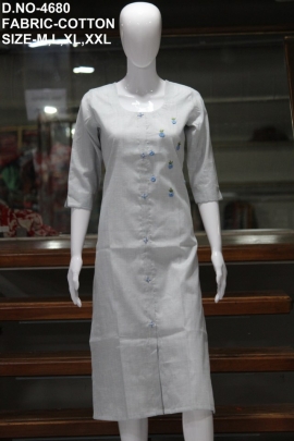 letest cotton work kurti