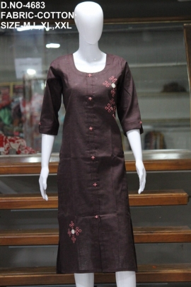 letest cotton work kurti