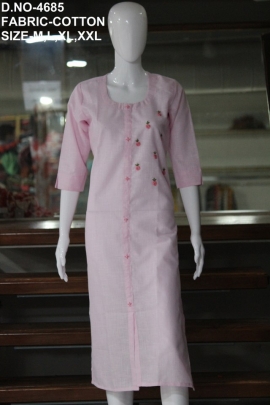 letest cotton work kurti