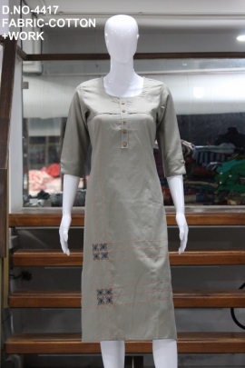 letest cottton work kurti 