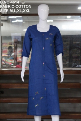 letest fancy cotton work kurti