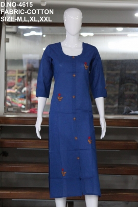 letest fancy cotton work kurti