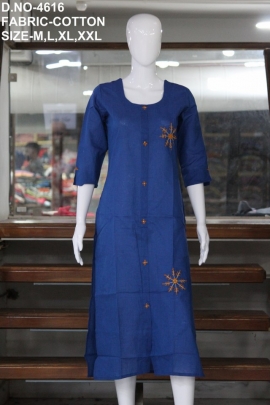 letest fancy cotton work kurti