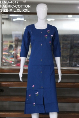 letest fancy cotton work kurti