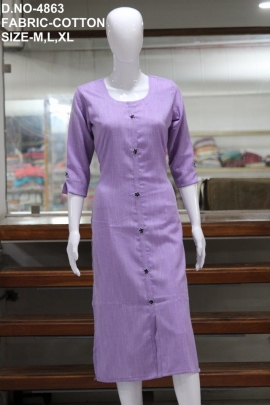 letest formal cotton plain light purple kurti