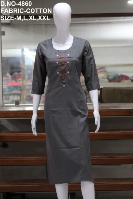 letest formal cotton work gray kurti