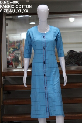 letest formal cotton work sky blue color kurti