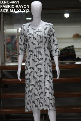 letest rayon 14kg printed kurti