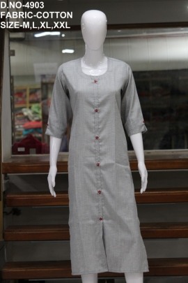 new casual cotton ethnic light gray color kurti