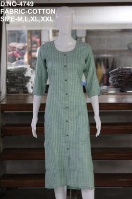 new casual cotton lining printed pista color kurti