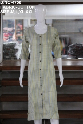 new casual cotton lining printed yellow color kurti