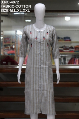 new casual cotton lining with hand work kurti