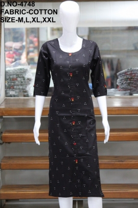 new casual cotton printed coffee color kurti