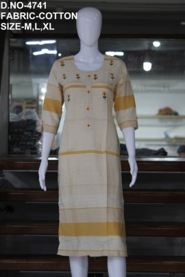 new casual cotton printed with hand work  kurti  