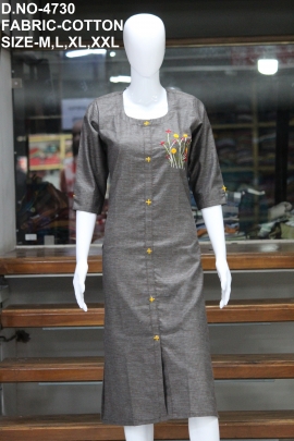 new cotton hand work coffee color kurti