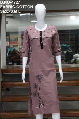 new cotton kurti with embroidery work 