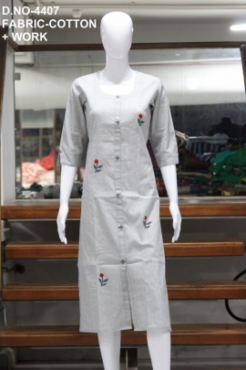 new cotton work kurti