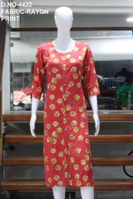 new rayon casual printed kurtis